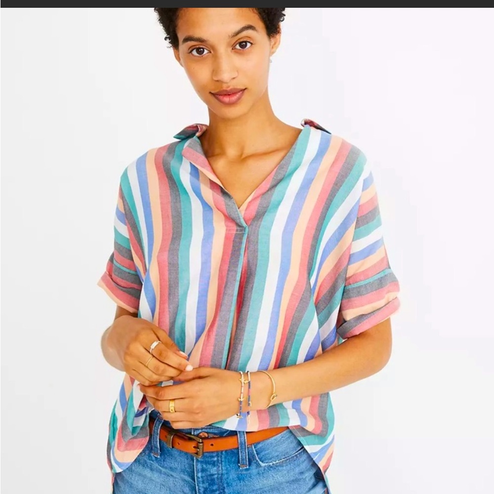 Madewell striped button back shirt